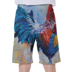 Rooster Painting Print Men's Beach Shorts