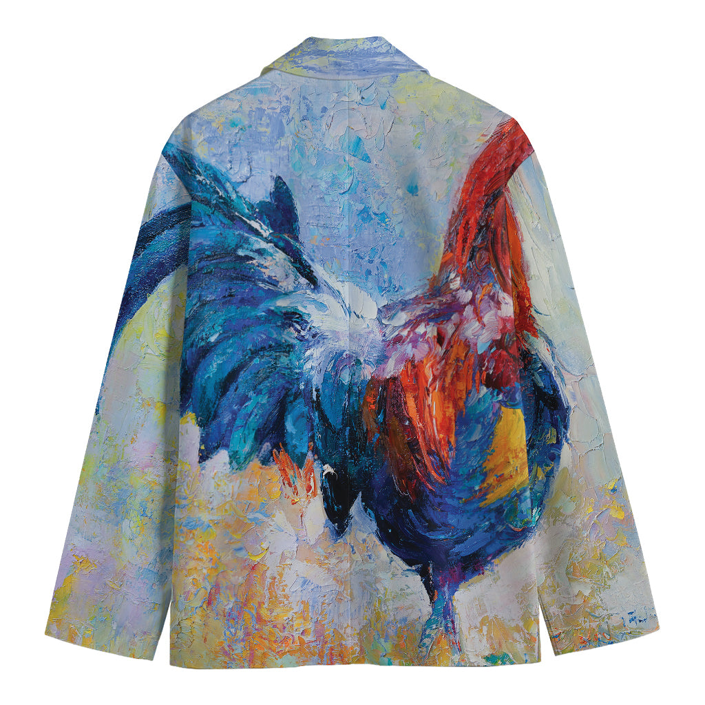 Rooster Painting Print Men's Blazer