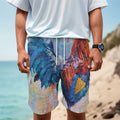 Rooster Painting Print Men's Cargo Shorts