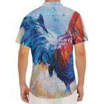 Rooster Painting Print Men's Deep V-Neck Shirt