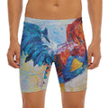 Rooster Painting Print Men's Long Boxer Briefs