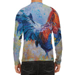Rooster Painting Print Men's Long Sleeve Rash Guard