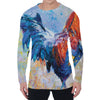 Rooster Painting Print Men's Long Sleeve T-Shirt