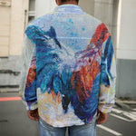 Rooster Painting Print Men's Shirt Jacket