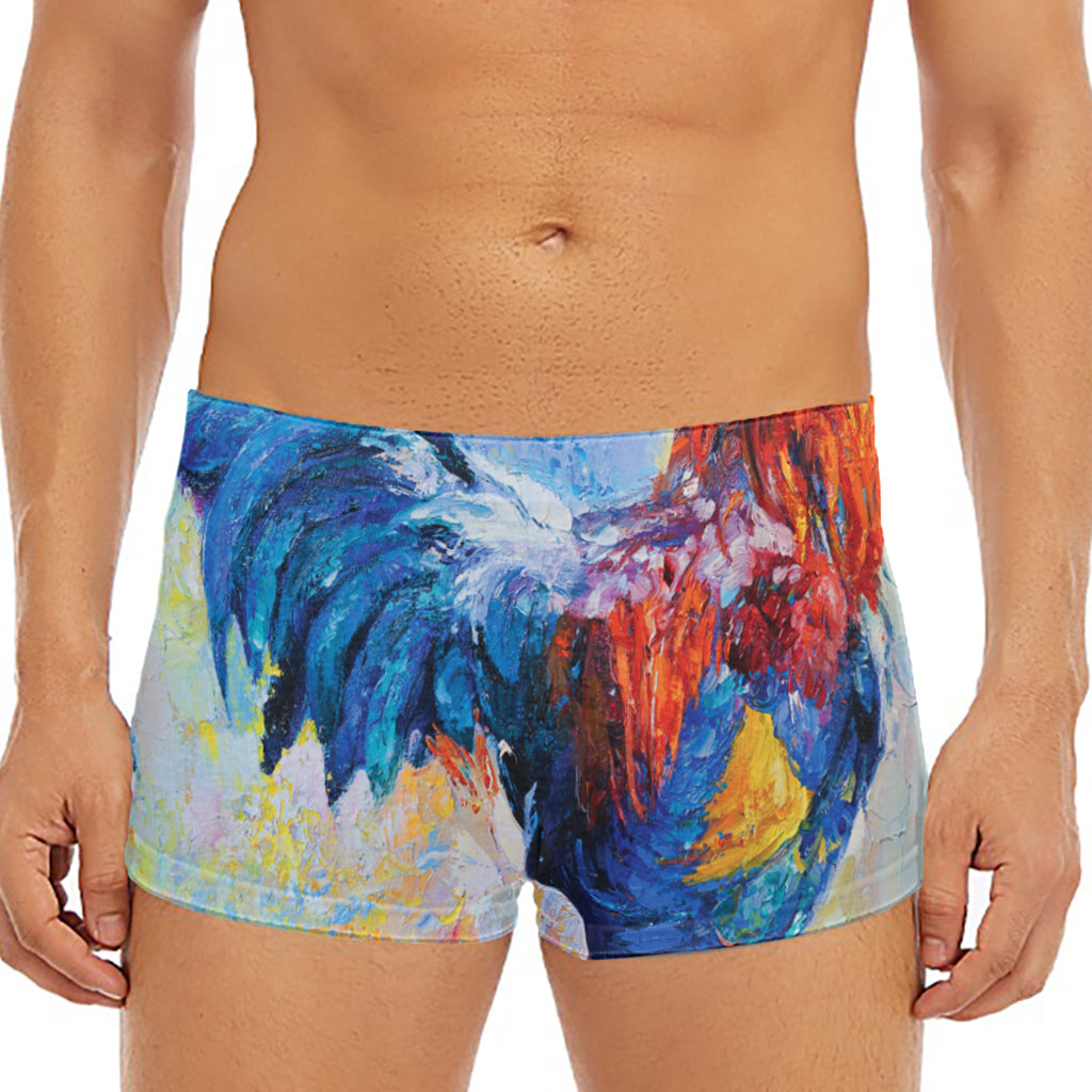 Rooster Painting Print Men's Short Boxer Briefs