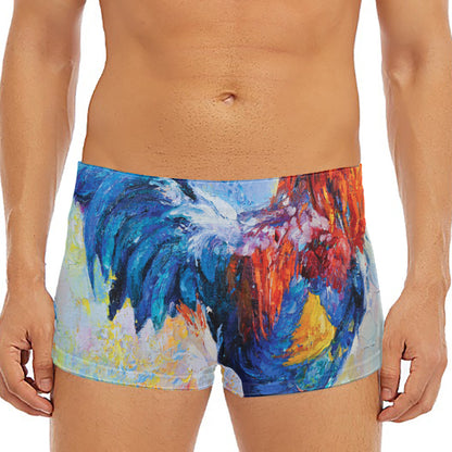 Rooster Painting Print Men's Short Boxer Briefs