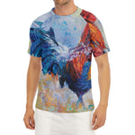 Rooster Painting Print Men's Short Sleeve Rash Guard