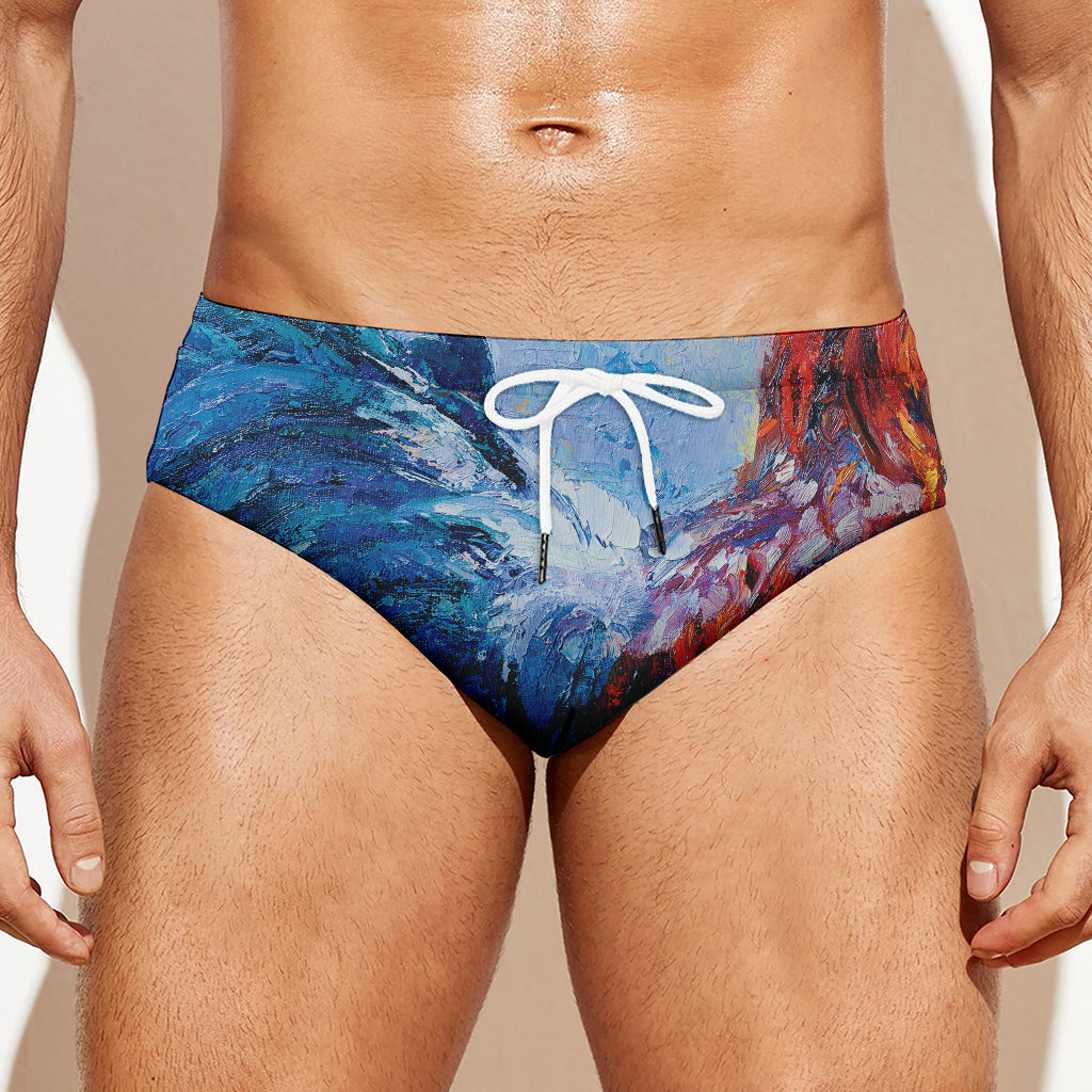 Rooster Painting Print Men's Swim Briefs