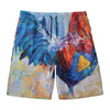 Rooster Painting Print Men's Swim Trunks