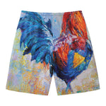 Rooster Painting Print Men's Swim Trunks