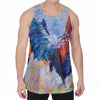 Rooster Painting Print Men's Velvet Tank Top