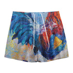 Rooster Painting Print Mesh Shorts