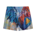 Rooster Painting Print Mesh Shorts