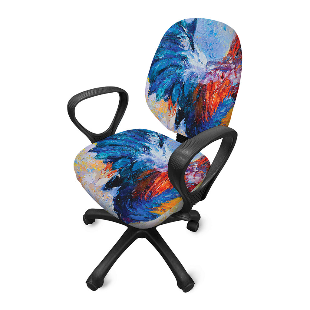 Rooster Painting Print Office Chair Cover