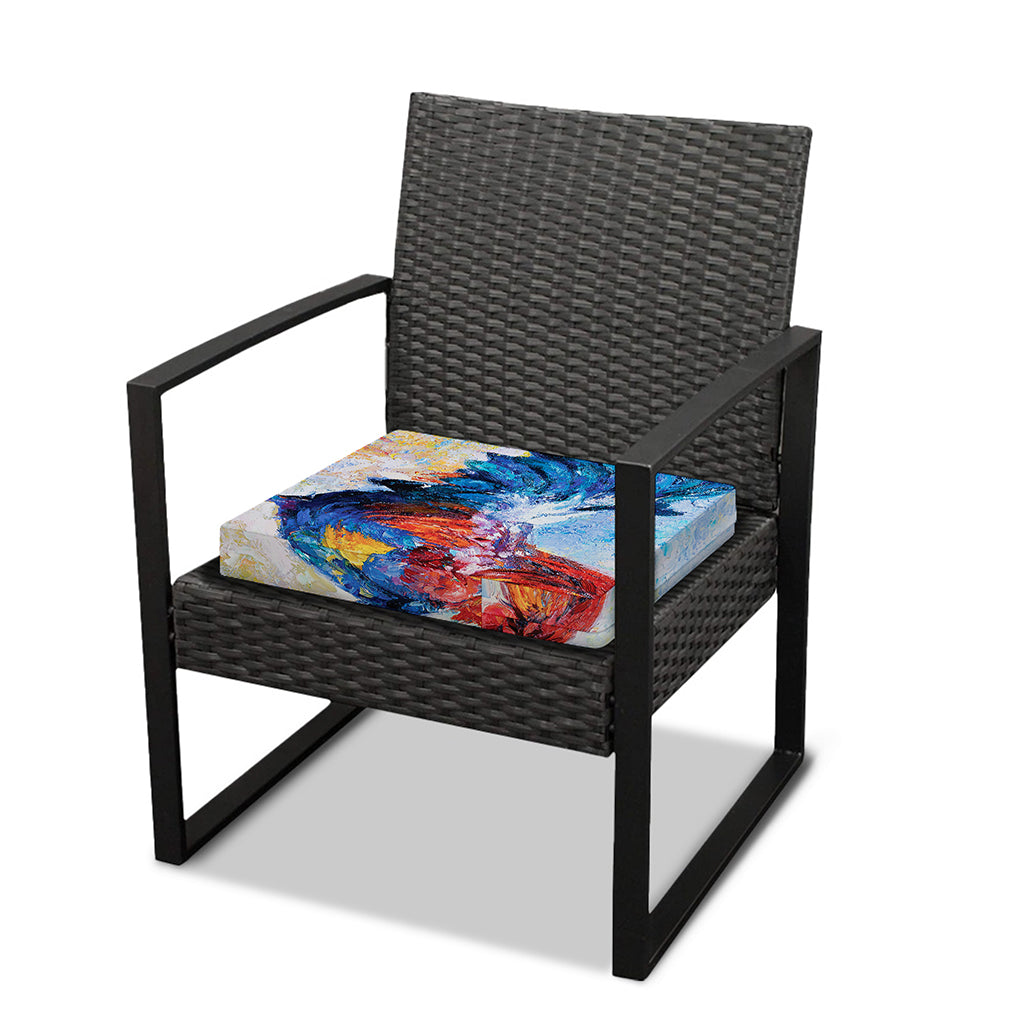 Rooster Painting Print Outdoor Seat Cushion Cover