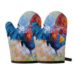 Rooster Painting Print Oven Mitts