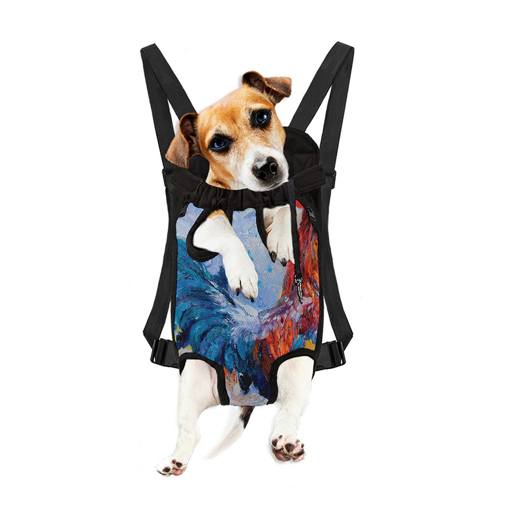 Rooster Painting Print Pet Carrier Backpack