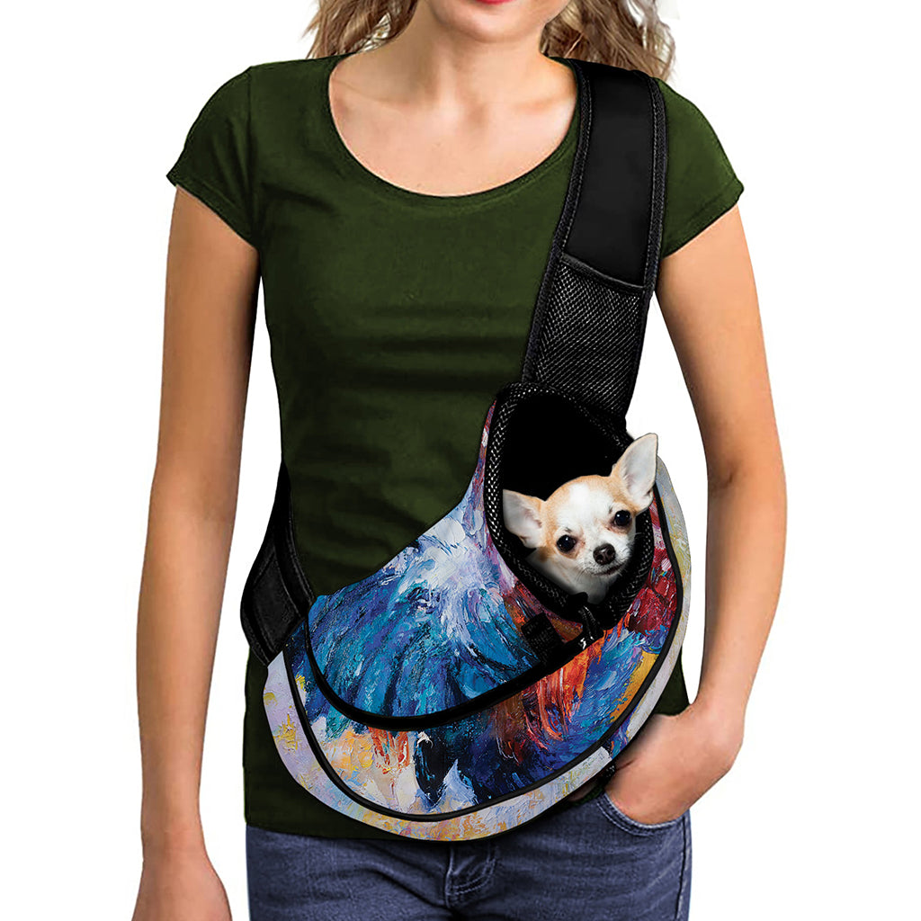 Rooster Painting Print Pet Sling Carrier