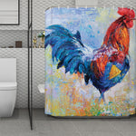 Rooster Painting Print Polyester Shower Curtain