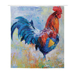 Rooster Painting Print Polyester Shower Curtain