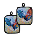 Rooster Painting Print Pot Holders