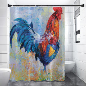 Rooster Painting Print Premium Shower Curtain