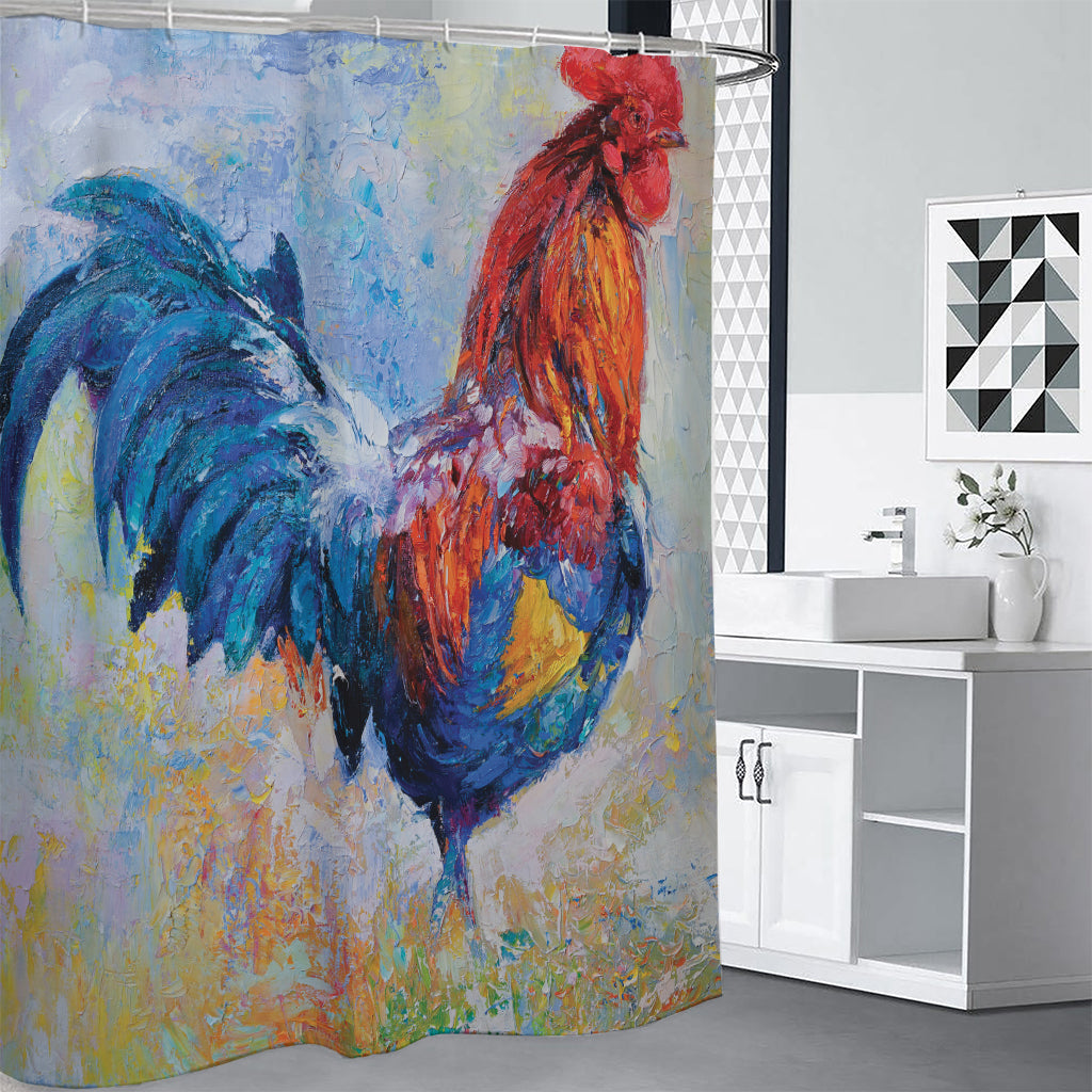 Rooster Painting Print Premium Shower Curtain