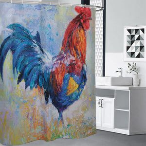 Rooster Painting Print Premium Shower Curtain