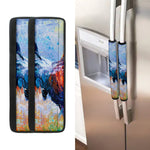 Rooster Painting Print Refrigerator Handle Covers