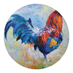 Rooster Painting Print Round Blanket