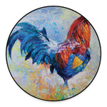 Rooster Painting Print Round Floor Mat