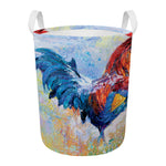 Rooster Painting Print Round Laundry Basket