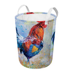 Rooster Painting Print Round Laundry Basket