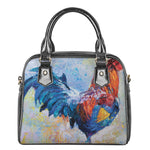 Rooster Painting Print Shoulder Handbag