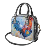 Rooster Painting Print Shoulder Handbag