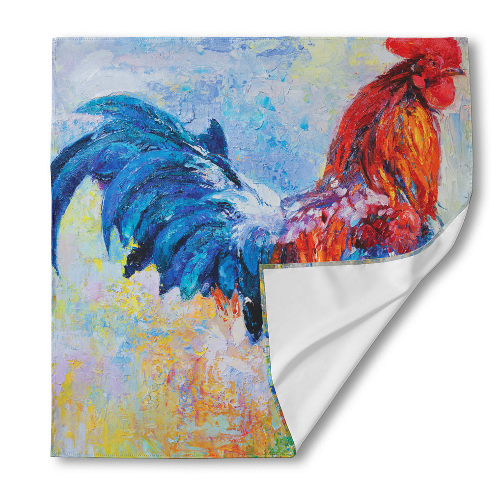 Rooster Painting Print Silk Bandana