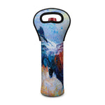 Rooster Painting Print Single Neoprene Wine Tote