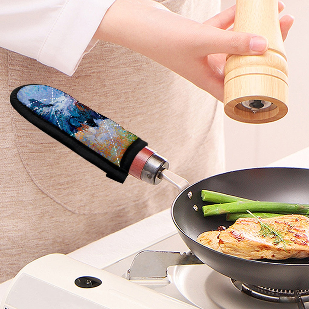 Rooster Painting Print Skillet Handle Cover