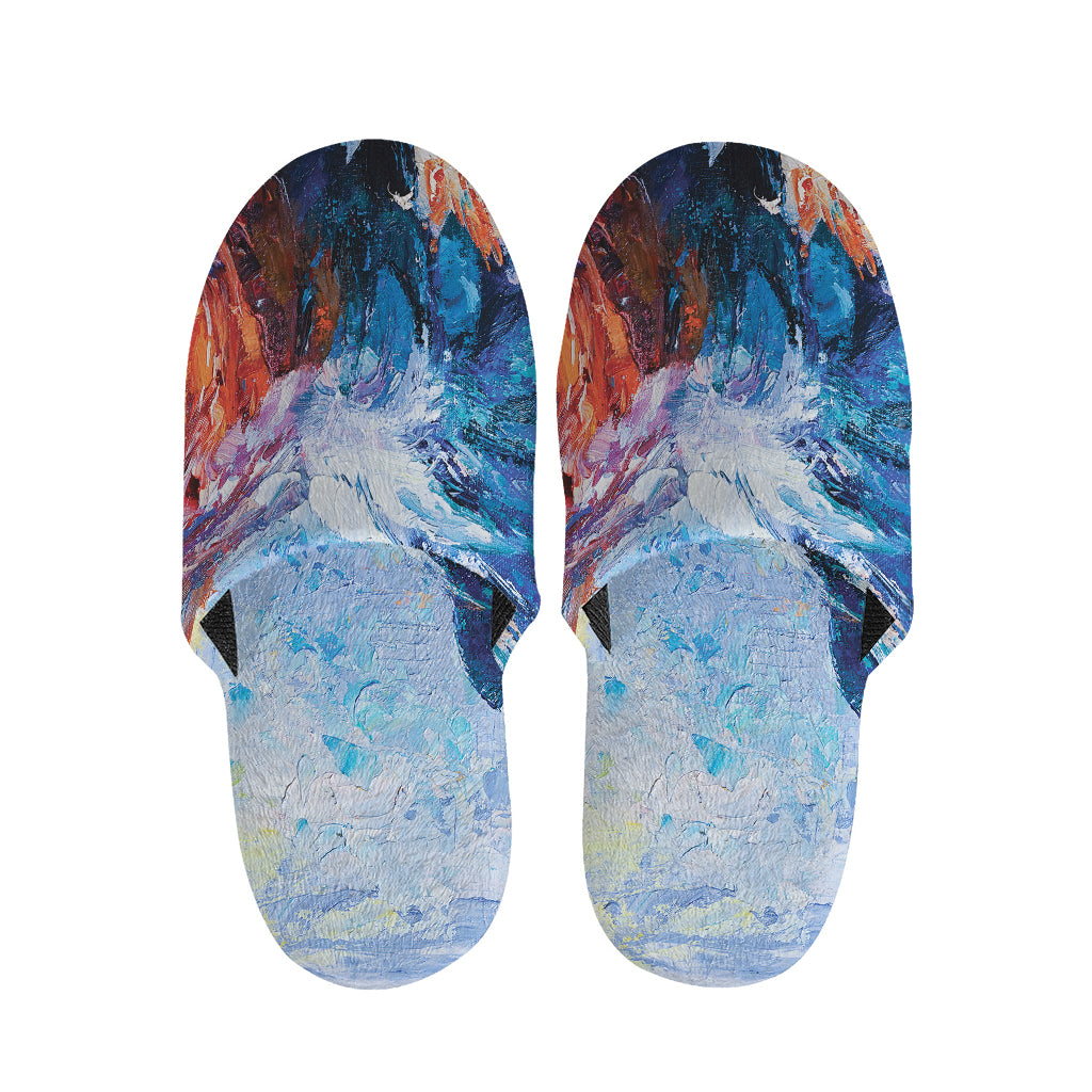Rooster Painting Print Slippers