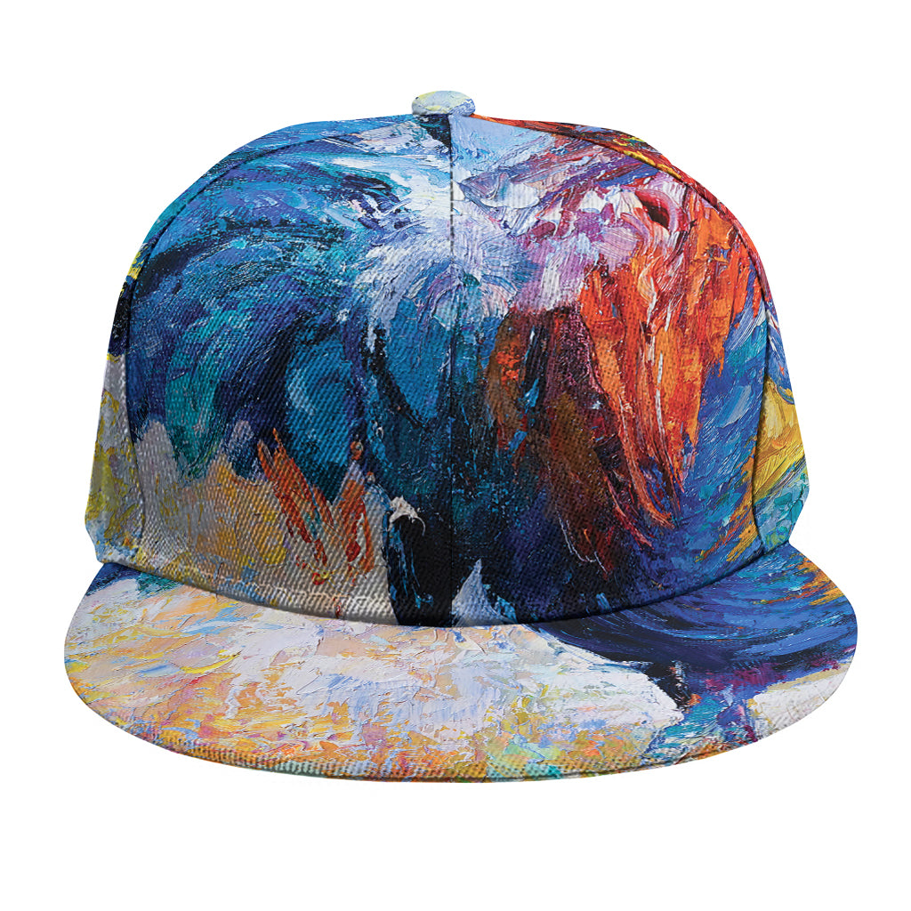 Rooster Painting Print Snapback Cap