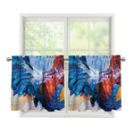 Rooster Painting Print Tier Curtains