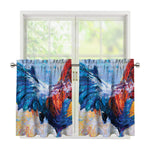 Rooster Painting Print Tier Curtains