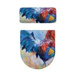Rooster Painting Print Toilet Lid And Tank Cover Set