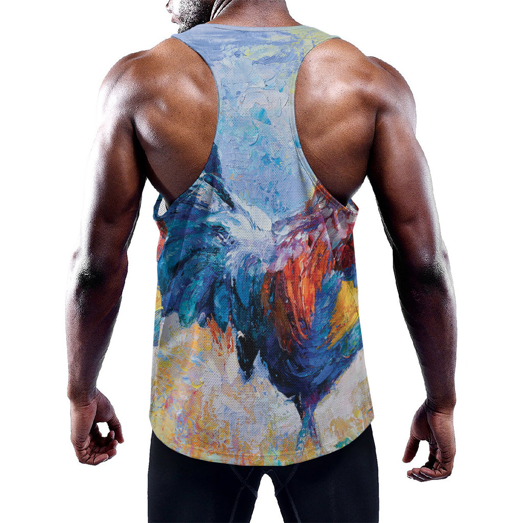 Rooster Painting Print Training Tank Top