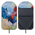 Rooster Painting Print Waterproof Car Seat Cover