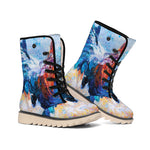 Rooster Painting Print Winter Boots