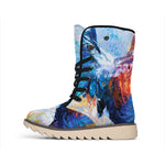 Rooster Painting Print Winter Boots
