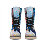 Rooster Painting Print Winter Boots