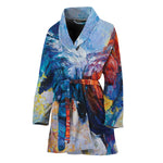Rooster Painting Print Women's Bathrobe