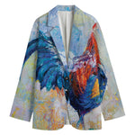 Rooster Painting Print Women's Blazer